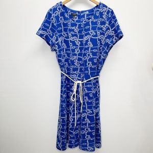 Talbots Nautical Dress Rope Print Size XL